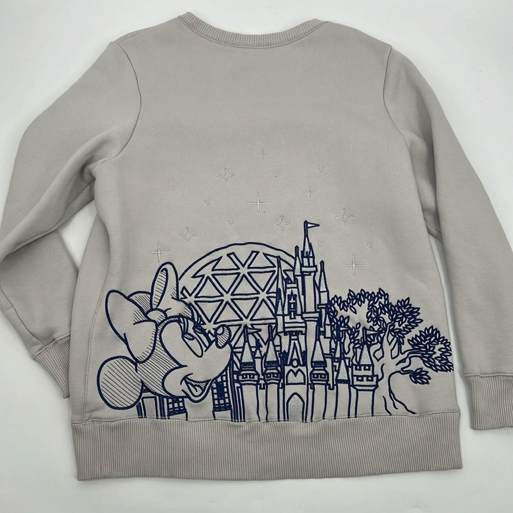 Disney World Embroidered Castle Gray Sweatshirt 1X